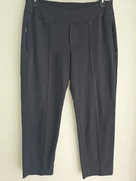 Athleta Eastbound Straight Pant Womens 14 Black Travel Stretch Work - Picture 2 of 16